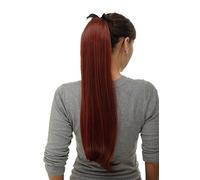 WIG ME UP - Extension natte queue de cheval peigne et bandeau longue lisse brun, brun rouille 65 cm D13001-35