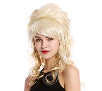 WIG ME UP - GFW2418-LG26+613 Perruque dame baroque années 60 rétro énorme choucroute chignon bouclé longue frange mélange blond