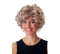 WIG ME UP - GFW963-18T22 Perruque homme femme courte sauvage volumineuse bouclée mélange blond foncé brun