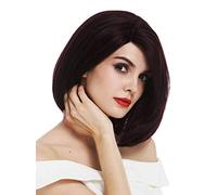 WIG ME UP - HAA-MF-99J Perruque dames lace-front morceau monofilament hauteur d'épaules carré long lisse volumineux rouge bordeaux