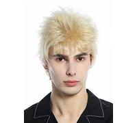 WIG ME UP - M-252A-24BT613 Perruque hommes femmes courte rétro années 80 crêpée sauvage comme non peignée mélange blond