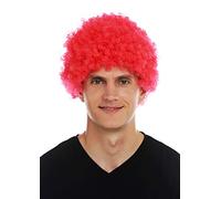 WIG ME UP - MMAM-9M-K120B Perruque Carnaval Hommes Femmes Clown Rouge Afro Courte bou frisée
