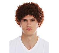 WIG ME UP - MMAM-9M-KF938 Perruque Dame Homme Carnaval Courte épaisse Afro bouclée frisée Brun Rouge