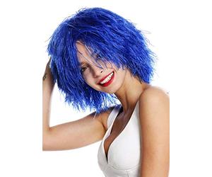 WIG ME UP - MMSLW-K2079 Perruque dame homme carnaval hirsute paille volumineuse lutin clown bleu