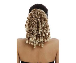 WIG ME UP - N900 2-V-27T613 Postiche tresse queue de cheval tire-bouchon boucles volumineuses blond mixé strié