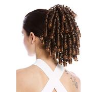 WIG ME UP - N900A+2-V-4T27 Postiche couette queue de cheval boucles anglaises bouclées volumineuses brun blond mèches