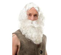 WIG ME UP Perücke & Barbe Santa Claus 6095 B, Blanche, Bou Polyester