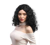WIG ME UP Perücke Karneval Pour Dames Mi- Tête Bou Volume, Noir 3072