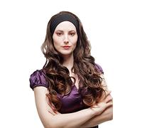 WIG ME UP - Postiche capillaire perruque longue bouclée mélange de brun maintien bandeau élastique H9308-2T30 65 cm