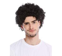 WIG ME UP - PW0186-P103 Perruque Homme Femme Carnaval Courte bouclée Afro Noire
