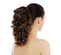 WIG ME UP - SC-31-4T27 postiche queue de cheval natte grosse pince-papillon boucles spirales bouclé volumineux brun blond mèches