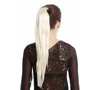 WIG ME UP - Srosy-613 Extension natte queue de cheval nouveau système peigne et serre-tête élastique blond platine lisse 55 cm