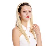 WIG ME UP - TYW60875H-26 Mi-perruque postiche noble serre-tête tressé lisse très long 70 cm blond clair blond doré