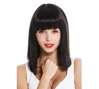 WIG ME UP - VK-10-2 Perruque dame courte longueur d'épaules carré long lisse cléopâtre frange noir