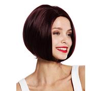WIG ME UP - VK-54-99J Perruque dame courte carré long carré raie lisse rouge bordeau