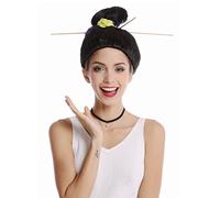 WIG ME UP - WG-7022B-ZA103 Perruque noire haute dame carnaval halloween Geisha Japon Chine Asie