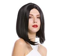 WIG ME UP - YZF-4356-1 Perruque dame carré long hauteur d'épaules lisse raie centrale noire