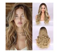 Wig, Mode femmes cheveux longs bouclés Ruili tempérament grande vague perruque de fibres chimiques,Human hair wig