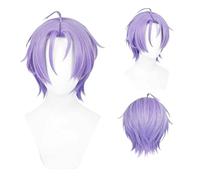 Wig Purple Short Straight Synthetic Middle Part Anime Game Cosplay For Daily Party