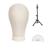Wig Stand Tête de mannequin avec support for perruque, tête de mannequin en toile for la fabrication de perruques, avec épingles Wig Display Holder(21inch)