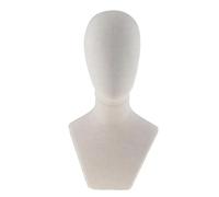 Wig Stand Tête de mannequin en toile de 20 pouces avec buste et support for chapeau, modèle for la fabrication de perruques, vitrine, magasin de vêtements Wig Display Holder