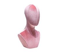 Wig Stand Tête de perruque, décoration d'intérieur, porte-chapeau, tête de mannequin polyvalente, porte-chapeau for lunettes, colliers, foulards, casque Wig Display Holder(Pink)