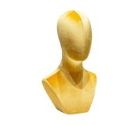 Wig Stand Tête de perruque, décoration d'intérieur, porte-chapeau, tête de mannequin polyvalente, porte-chapeau for lunettes, colliers, foulards, casque Wig Display Holder(Yellow)