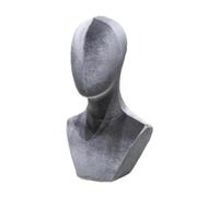 Wig Stand Tête de perruque, décoration d'intérieur, porte-chapeau, tête de mannequin polyvalente, porte-chapeau for lunettes, colliers, foulards, casque Wig Display Holder(Grey)