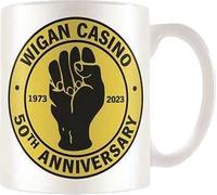Wigan Casino - Tasse à café "Keep The Faith", 50e anniversaire PM10869 (Taille unique) (Blanc/Jaune/Noir)