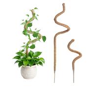 Wigearss 2 Pièces Tuteur Plante Grimpante en Coco sur Piquet, Support de Plante Tuteur de Coco Pliable Poteau de Croissance de Plantes Grimpantes pour Jardin et Plantes Monstera, 60cm et 120cm