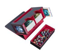 Wigearss Boîte à Cartes pour MTG, Contient jusqu'à 300+ Cartes, avec 2 Intercalaires et Plateaux à Dés, Boîte de Rangement en Cuir PU pour Cartes Magic/TCG/Cartes à Collectionner - Rouge et Noir