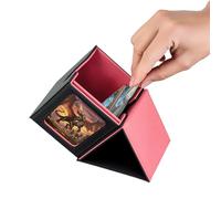Wigearss Deck Box Pour MTG, Boîte de Rangement Peut Contenir Jusqu’à 100+ Cartes, PU Leather Magnetic Box Compatible avec TCG les Jeux Magic/Commander/TCG/Cartes à Collectionner (Pêche Rouge)