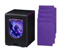 Wigearss Deck Box pour MTG, Boîte de Rangement Pouvant Contenir Jusqu’à 130 Cartes, avec 5 Séparateurs, Boîte Magnétique en Cuir PU Compatible avec MTG, TCG, Pokémon, Yugioh