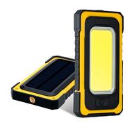 Wigearss Lampe Torche LED Solaire Rechargeable, Lampe de Poche COB Portable avec Crochet et Aimant, Lampes LED Rechargeables pour Urgences, Atelier, Camping