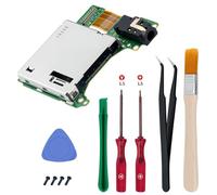 Wigearss Lecteur de Carte de Jeu Remplacement pour Nintendo Switch HAC-001, Emplacement pour Carte Hôte de Jeu pour avec Prise Audio Casque, Kit de Réparation Inclus