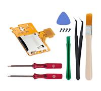 Wigearss Lecteur de Carte Micro SD de Remplacement pour Nintendo Switch HAC-001, Kit de Réparation de Carte Mémoire Micro SD, Lecteur de Remplacement, avec Kit d’Outils de Réparation