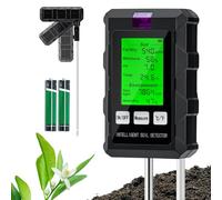 Wigearss Testeur de pH du Sol 6 en 1, Testeur pour Humidité/Fertilité/pH/Température/Lumière/Humidité Ambiante