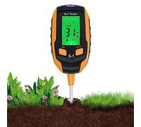 Wigearss Testeur de Sol 4 en 1, Mesure Précise du pH, de l'Humidité, de la Température et de la Lumière, Écran LCD Rétroéclairé pour Jardin, Agriculture et Plantes d'Extérieur