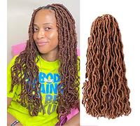 Wigenius Faux Locs Lot de 6 Paquets de Cheveux Ondulés crochet 45,7 cm Ginger Goddess Gypsy Locs Soft Dreadlocks Passion Twists Hair Synthetic Extensions