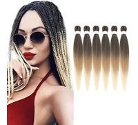 WIGENIUS Rajout Cheveux tressés pré-étirés 66cm EZ Braids 6 paquets/Lot en Fiber synthétique professionnelle meches pour Tresses de crochet Yaki Texture Tressage Extensions de cheveux(T1B/27/613)