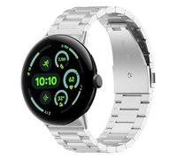 Wigento Bracelet de montre en métal pour Google Pixel Watch 4/3/2/1 41 mm, fermeture rapide, réglable, respirant, argenté