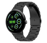 Wigento Bracelet de montre en métal pour Google Pixel Watch 4/3/2/1 41 mm, fermeture rapide, réglable, respirant, noir