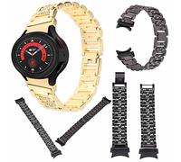 Wigento Bracelet de rechange Deluxe pour Samsung Galaxy Watch 6/5/4 40 44 mm/Watch 5 Pro 45 mm/Watch 6/4 Classic 43 47 mm/42 46 mm Deluxe Bracelet de rechange Diamant Or Acier inoxydable Smart Watch