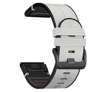Wigento Bracelet de rechange en cuir synthétique et silicone pour Garmin Fenix 6X/6X Pro - Gris