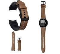 Wigento Bracelet de rechange en cuir synthétique et silicone pour Samsung Galaxy Watch 6/5/4 40 44 mm/Watch 5 Pro 45 mm/Watch 6/4 Classic 43 47 mm/42 46 mm, montre marron