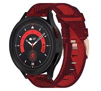 Wigento Bracelet de rechange en nylon tissé et silicone pour Samsung Galaxy Watch 6/5/4 40 44 mm/Watch 5 Pro 45 mm/Watch 6/4 Classic 43 47 mm/42 46 mm - Rouge