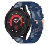 Wigento Bracelet de rechange en nylon tissé et silicone pour Samsung Galaxy Watch 6/5/4 40 44 mm/Watch 5 Pro 45 mm/Watch 6/4 Classic 43 47 mm/42 46 mm - Bleu
