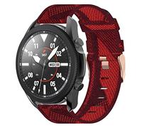 Wigento Bracelet de rechange en nylon tissé et silicone pour Samsung Galaxy Watch 6/5/4 40 44 mm/Watch 5 Pro 45 mm/Watch 6/4 Classic 43 47 mm/42 46 mm - Rouge