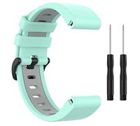 Wigento Bracelet de rechange en plastique/silicone pour Garmin Fenix 6/6 Pro Vert/gris