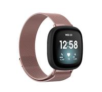 Wigento Bracelet de rechange magnétique en métal pour montre Fitbit Versa 4 + 3 / Sense 1+ 2 Rose